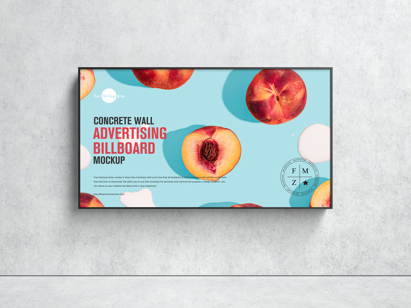 Concrete Wall Advertising Billboard Mockup