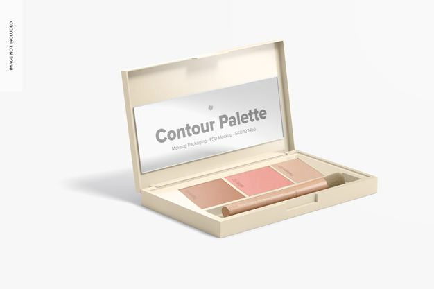 Contour Palette Mockup, Perspective View Psd