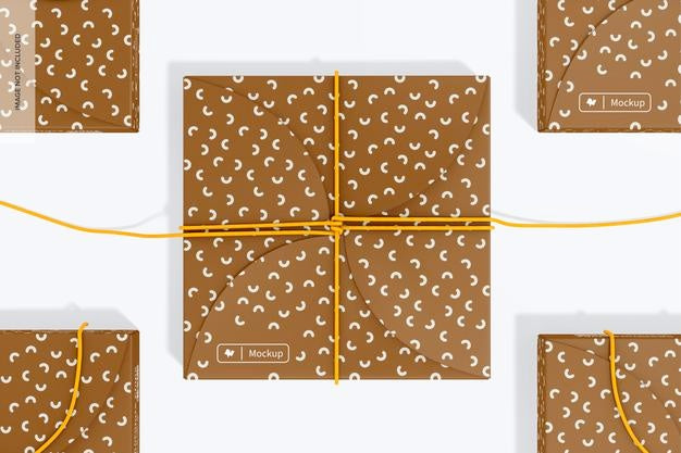 Cookie Boxes Mockup, Top View Psd