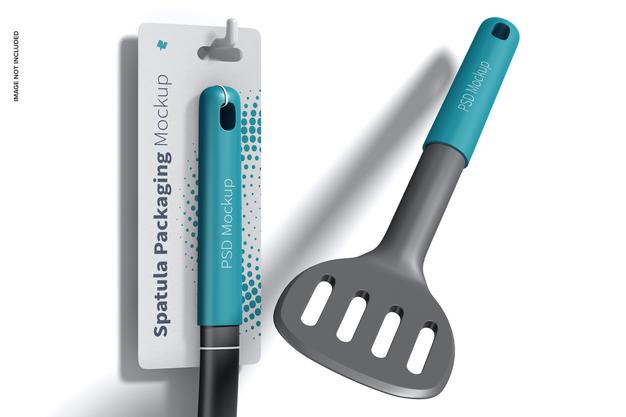 Cooking Spatula Packaging Mockup, Floating Psd