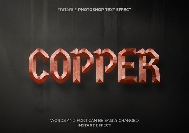 Copper Text Effect Psd