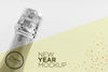 Copy Space Champagne Bottle Mock-Up New Year Psd