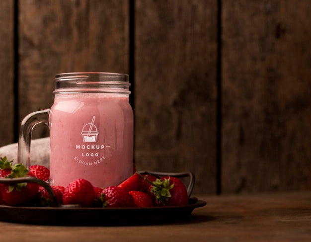Copy Space Delicious Healthy Smoothie In A Jar Psd