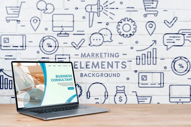 Copy-Space Laptop On Desk Mock-Up Psd