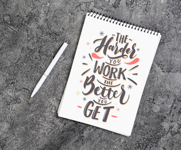 Copy-Space Notebook With Inspirational Message Psd