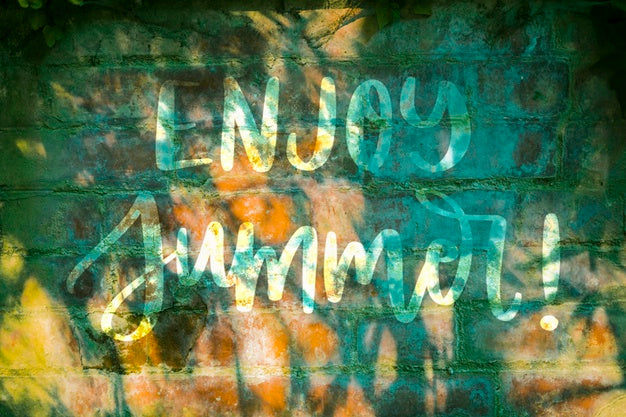 Copyspace Mockup On Wall For Summer Lettering Psd