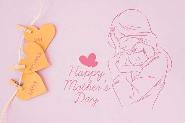 Copyspace Mockup With Flat Lay Mothers Day Composition Psd