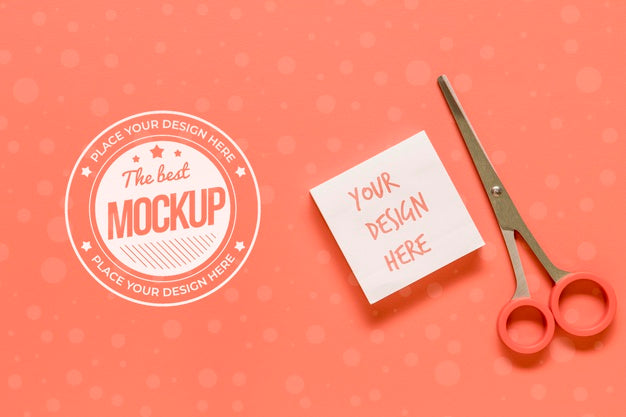 Coral Arrangement With Background And Sticky Notes Mock-Up Psd