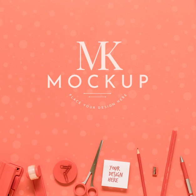 Coral Arrangement With Background Mock-Up Psd