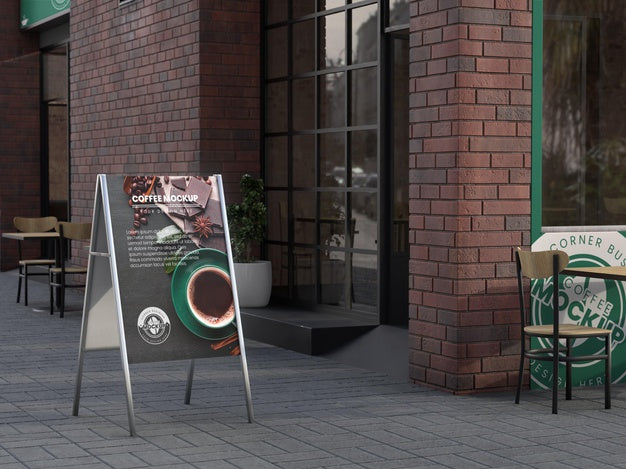 Corner Business Mock-Up For Coffee Shops Psd