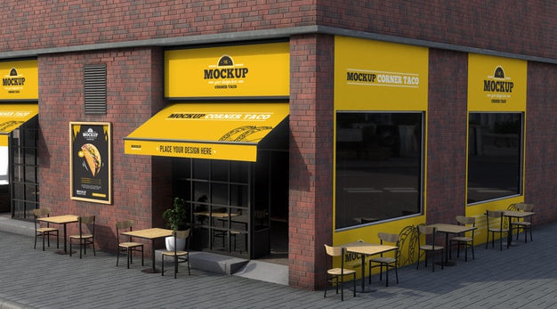 Corner Business Mock-Up For Tacos Psd