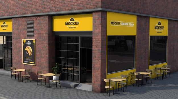 Corner Business Mock-Up For Tacos Psd