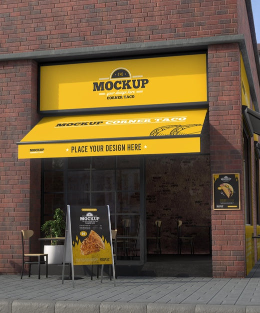 Corner Business Mock-Up For Tacos Psd