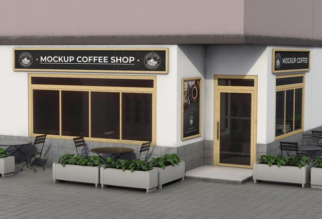 Corner Mock-Up Composition For Shop Outdoors Psd