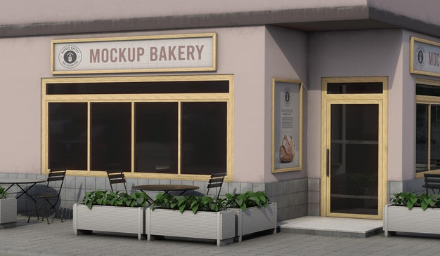 Corner Mock-Up Composition For Shop Psd