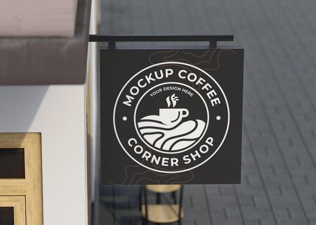 Corner Mock-Up Composition For Shop Psd