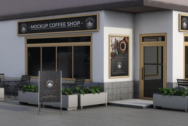Corner Mock-Up For Shop Outdoors Psd