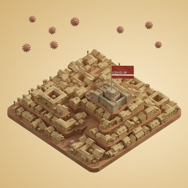 Coronavirus City Building Model Psd