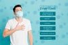 Coronavirus Prevention Symptoms And Ill Man Psd
