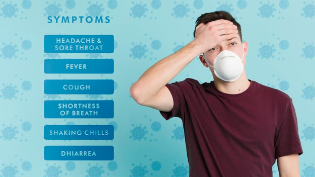 Coronavirus Prevention Symptoms And Man Psd