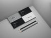 Corporate Business Card Mockup With Two Pencils Psd