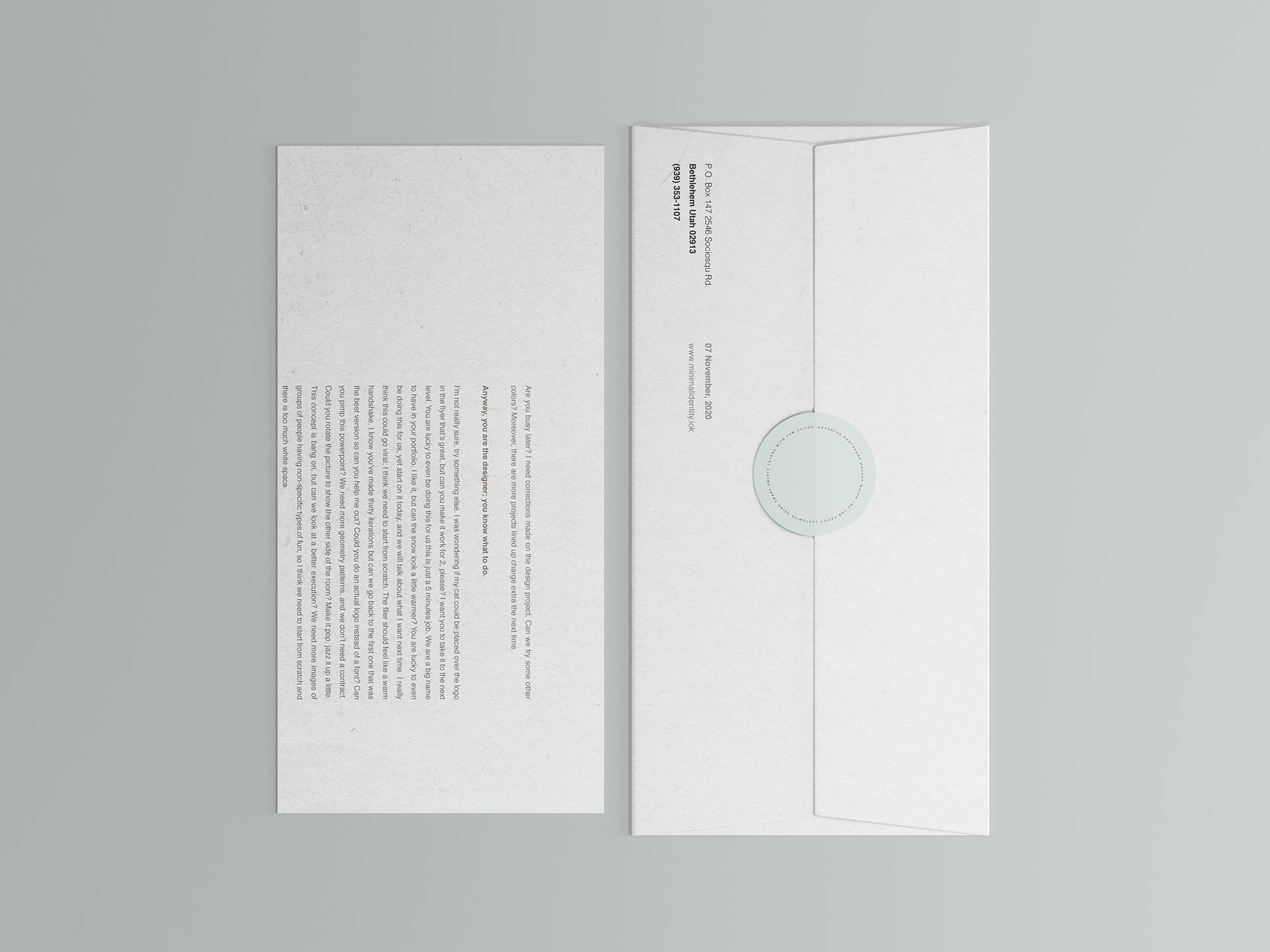 Corporate Envelope And Letter Mockup