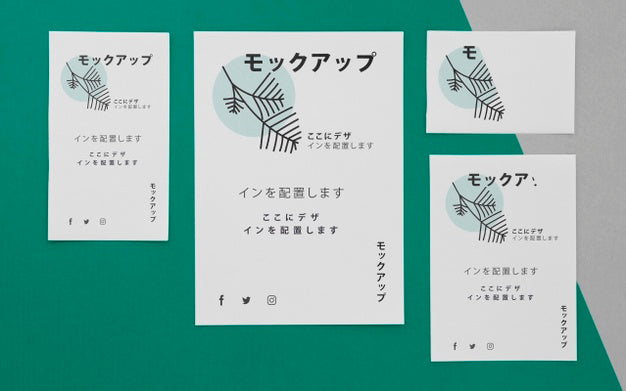 Corporate Japanese Business Documents Mock-Up Psd