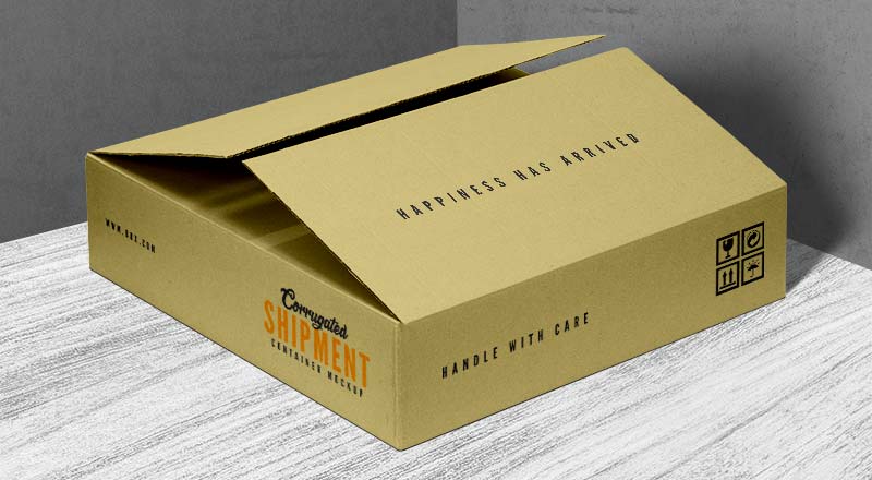 Corrugated Shipment Container Box Mockup Psd