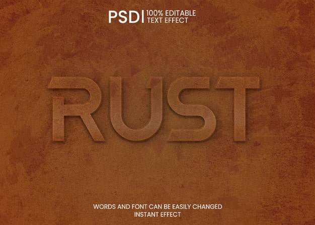 Corten Steel Text Effect Psd