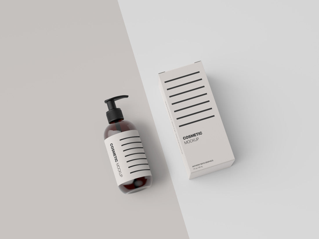 Cosmetic Bottle Packaging Showcase Mockup