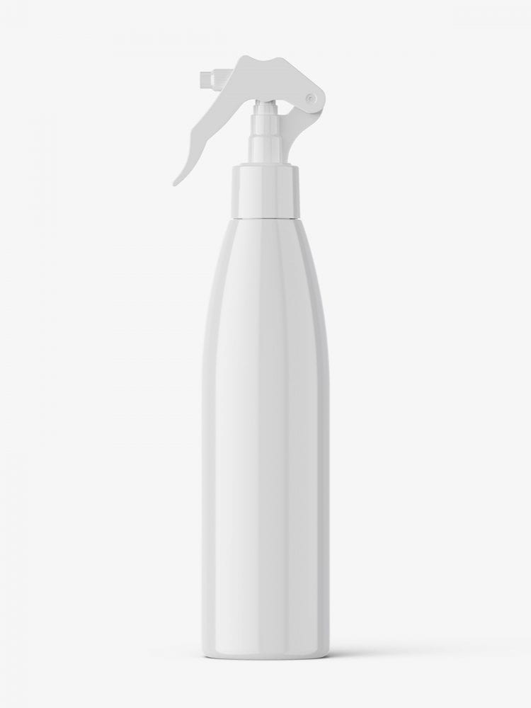 Cosmetic Bottle With Trigger Spray Mockup / Glossy