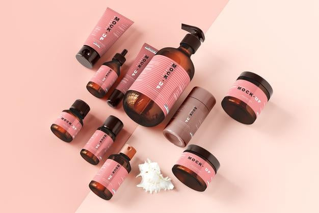 Cosmetic Branding Mockup Scene Psd