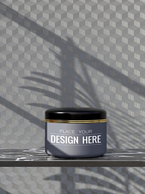 Cosmetic Container Mockup For Cream, Lotion, Serum, Skincare Blank Bottle Packaging Psd