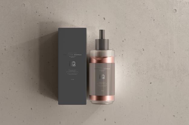 Cosmetic Cream Bottle With Box Mockup Psd