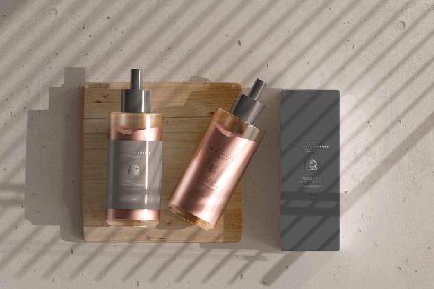 Cosmetic Cream Bottle With Box Mockup Psd