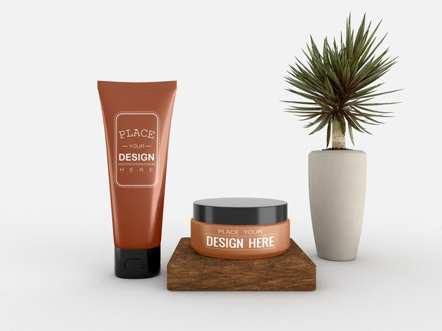 Cosmetic Cream Container And Tube Mockup For Cream Psd