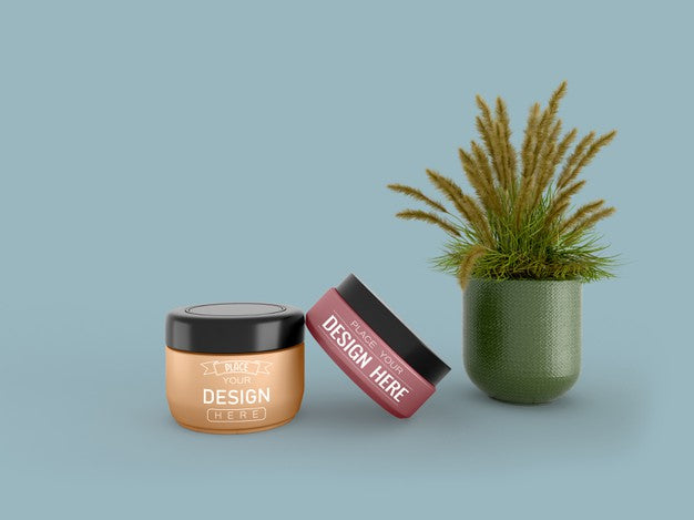 Cosmetic Cream Container Mockup For Cream, Lotion, Serum, Skincare Blank Bottle Packaging. Psd