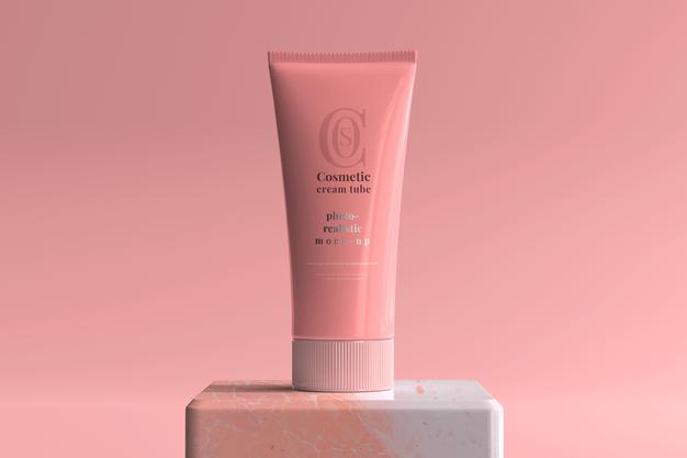 Cosmetic Cream Tube Mockup Psd