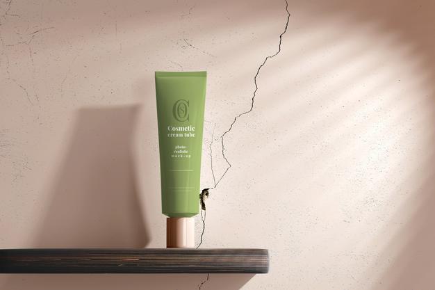 Cosmetic Cream Tube Mockup Psd