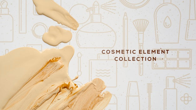Cosmetic Element Collection With Foundation Psd