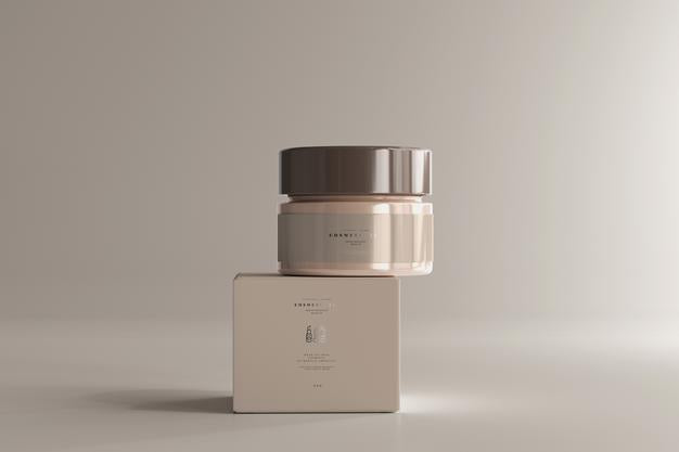 Cosmetic Jar And Box Mockup Psd