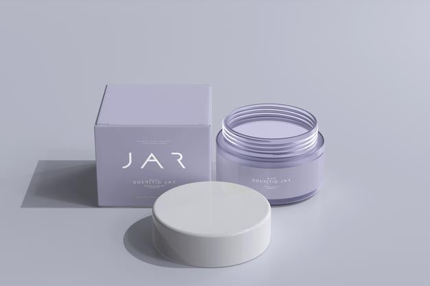Cosmetic Jar And Box Mockup Psd