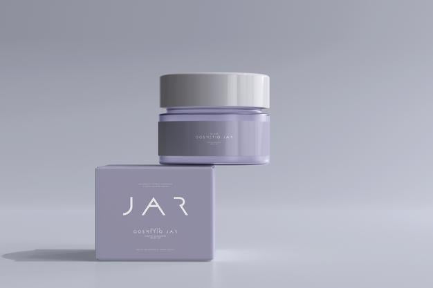 Cosmetic Jar And Box Mockup Psd