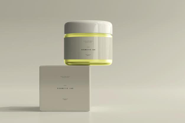 Cosmetic Jar And Box Mockup Psd