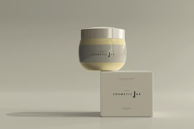 Cosmetic Jar And Box Mockup Psd