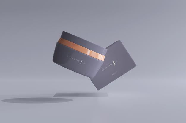 Cosmetic Jar And Box Mockup Psd