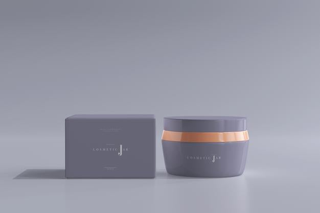 Cosmetic Jar And Box Mockup Psd