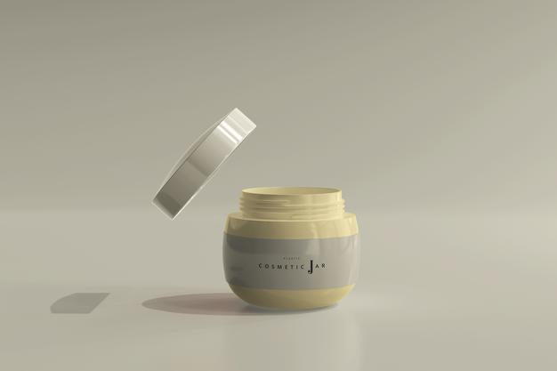 Cosmetic Jar Mockup With Lid Psd