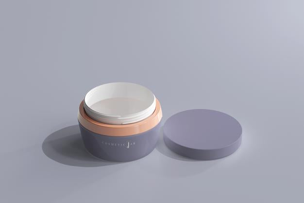 Cosmetic Jar Mockup With Lid Psd
