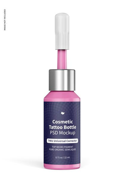 Cosmetic Micro Pigment Tattoo Bottle Mockup Psd